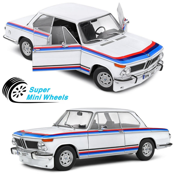 Solido 1:18 1971 BMW 2002 TII Turbo Evocation – White with Stripes - S1808602