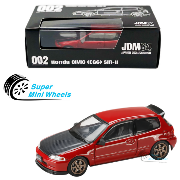 Hobby Japan - JDM64 - Honda Civic EG6 SIR-II Red/Black - HJDM002-8