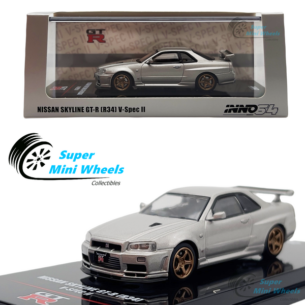 INNO64 1:64 Nissan GT-R R34 V-SPEC II Silver