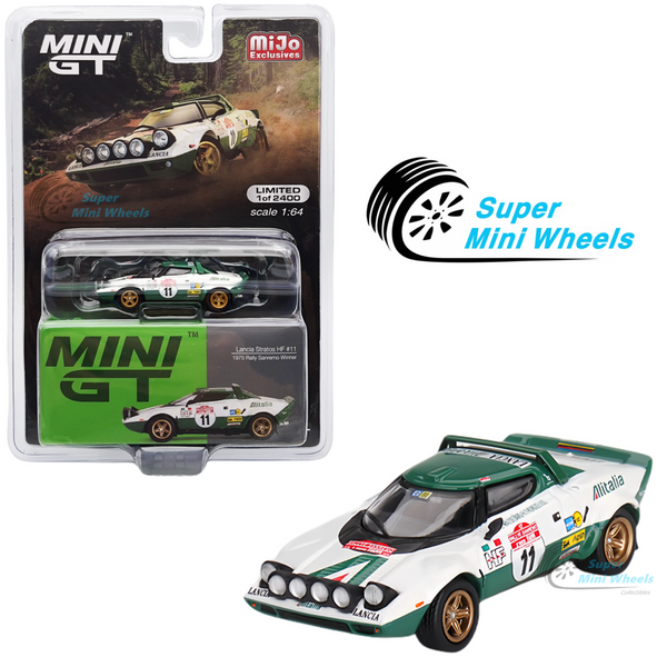 Mini GT 1:64 Lancia Stratos HF 1975 Rally Sanremo Winner #11 #628