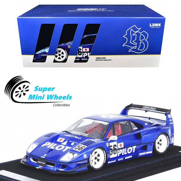 INNO64 1:18 LBWK Ferrari F40 #56 Blue Tokyo Auto Salon 2024 - Resin Model