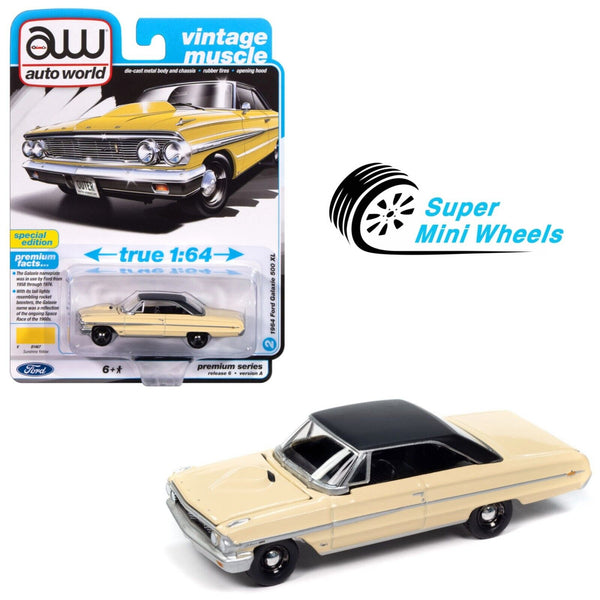 Auto World 1:64 1964 Ford Galaxie 500XL - Sunshine Yellow