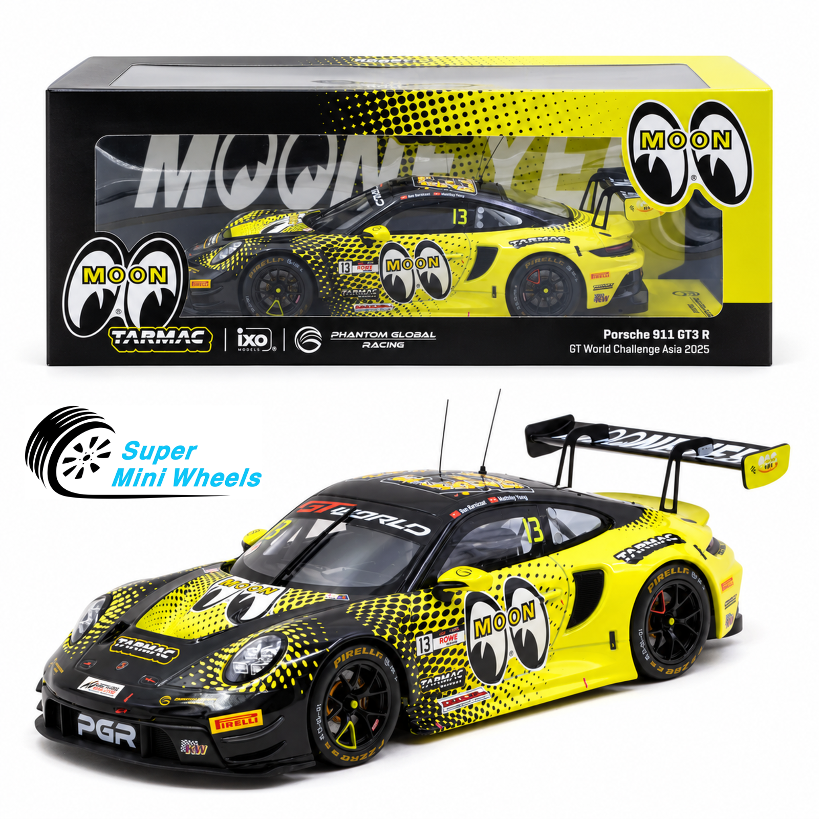 Tarmac Works 1:18 Porsche 911 GT3 R Mooneyes GT World Challenge Asia 2 ...