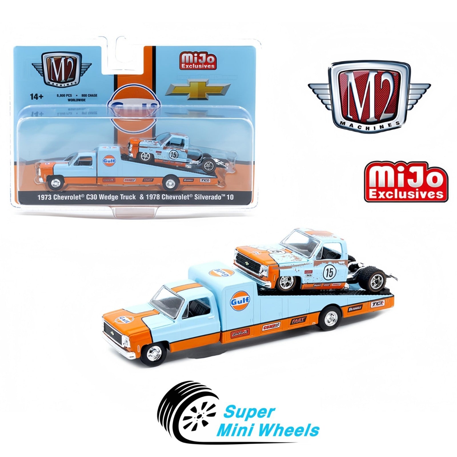 M2 Machines 1:64 1973 Chevrolet C30 Wedge Truck & 1978 Silverado 10 Be ...