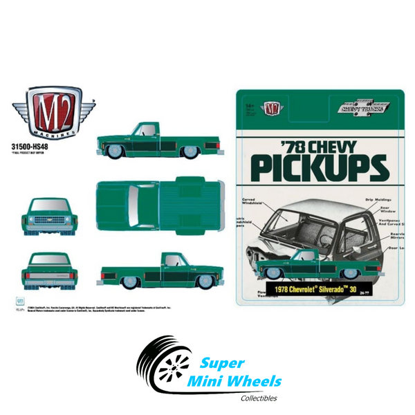 M2 Machines 1:64 1978 Chevrolet Silverado 30 – Green- 31500-HS48