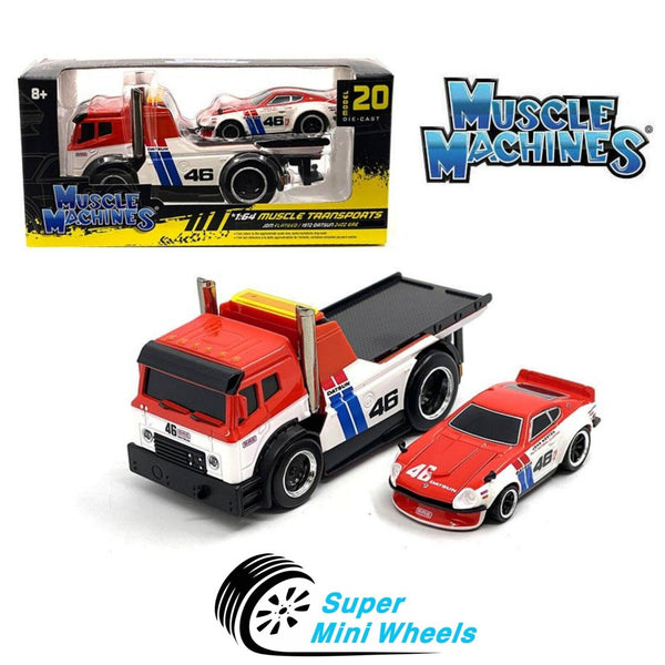 Muscle Machines 1:64 JDM Flatbed & 1972 Datsun 240Z BRE #20