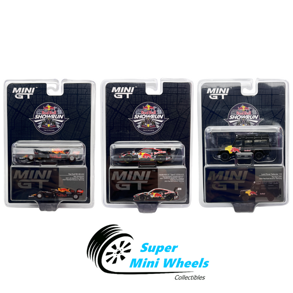 3 Cars Set Mini GT 1:64 2024 Red Bull Showrun Taichung Exclusive #798 #799 #800