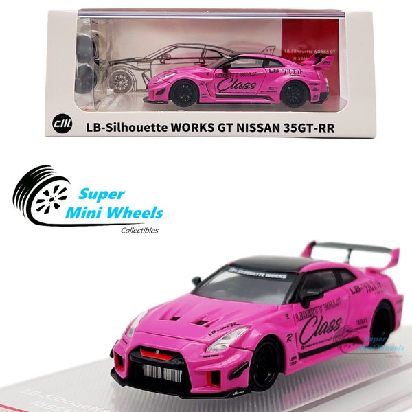 CM-Model 1:64 LB-Silhouette Works GT Nissan 35GT-RR Pink with extra wheels