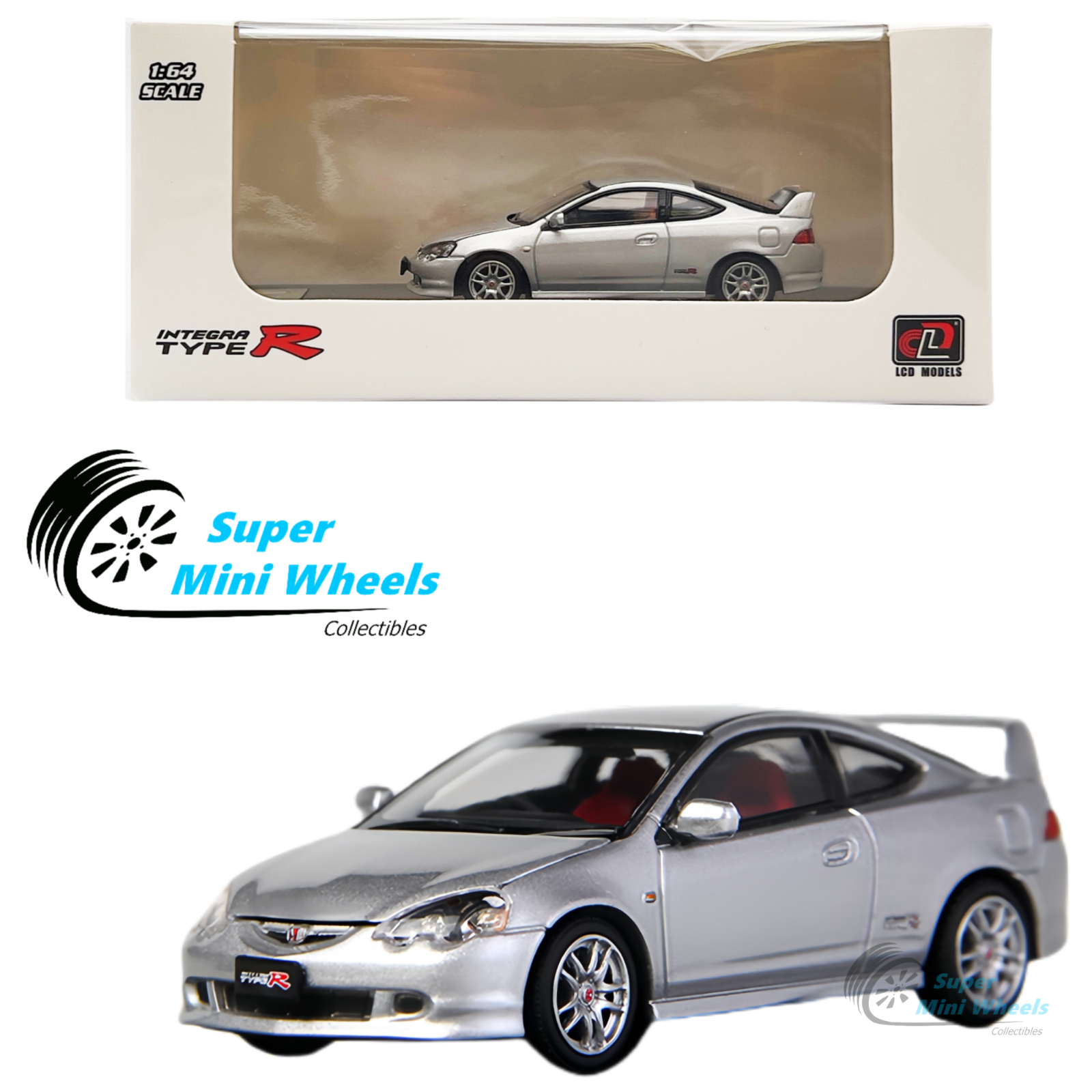LCD Models 1:64 - Honda Integra Type R (DC5) Silver - Diecast Model ...