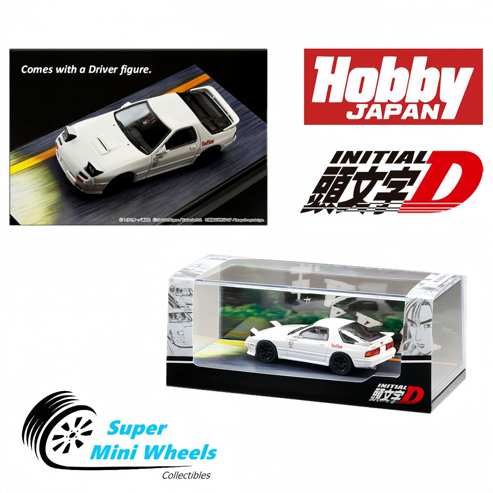 Ryosuke Rx7 Rim Hobby Japan 1:64 INITIAL D Mazda RX-7 (FC3S) Ryosuke Takahashi Figure ...