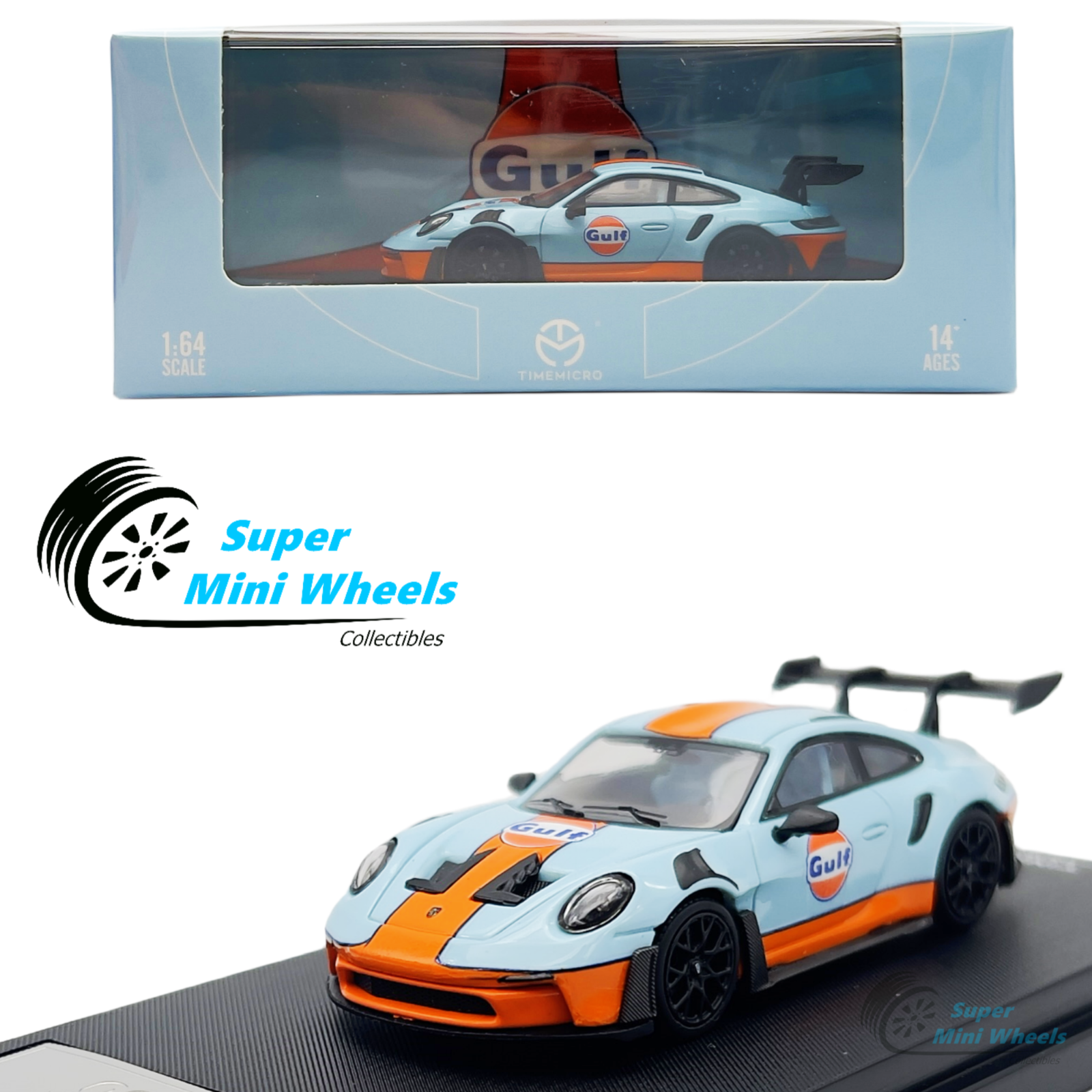 Time Micro 1:64 992 GT3 RS Gulf - Diecast Model – Super Mini Wheels