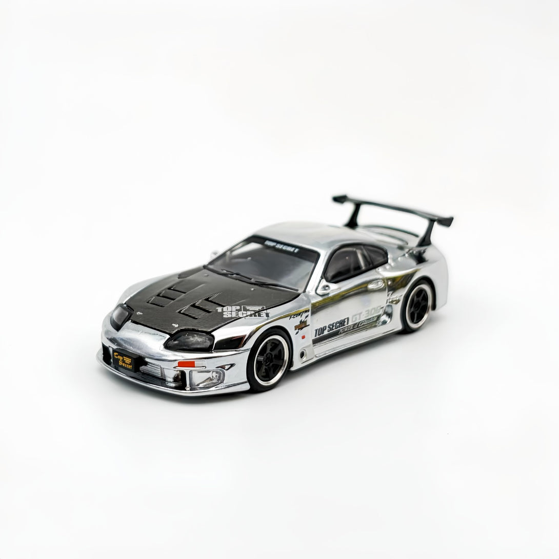 Pop Race 1:64 Top Secret Toyota Supra GT300 Silver Chrome #325 – Super ...