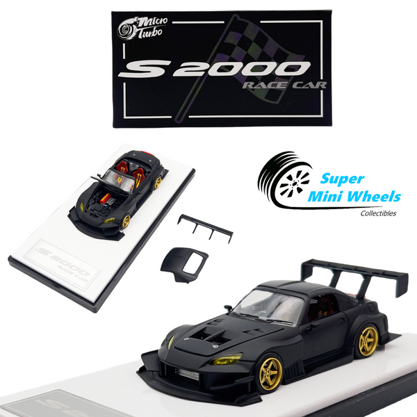 Micro Turbo 1:64 Honda S2000 JS Black Race Car