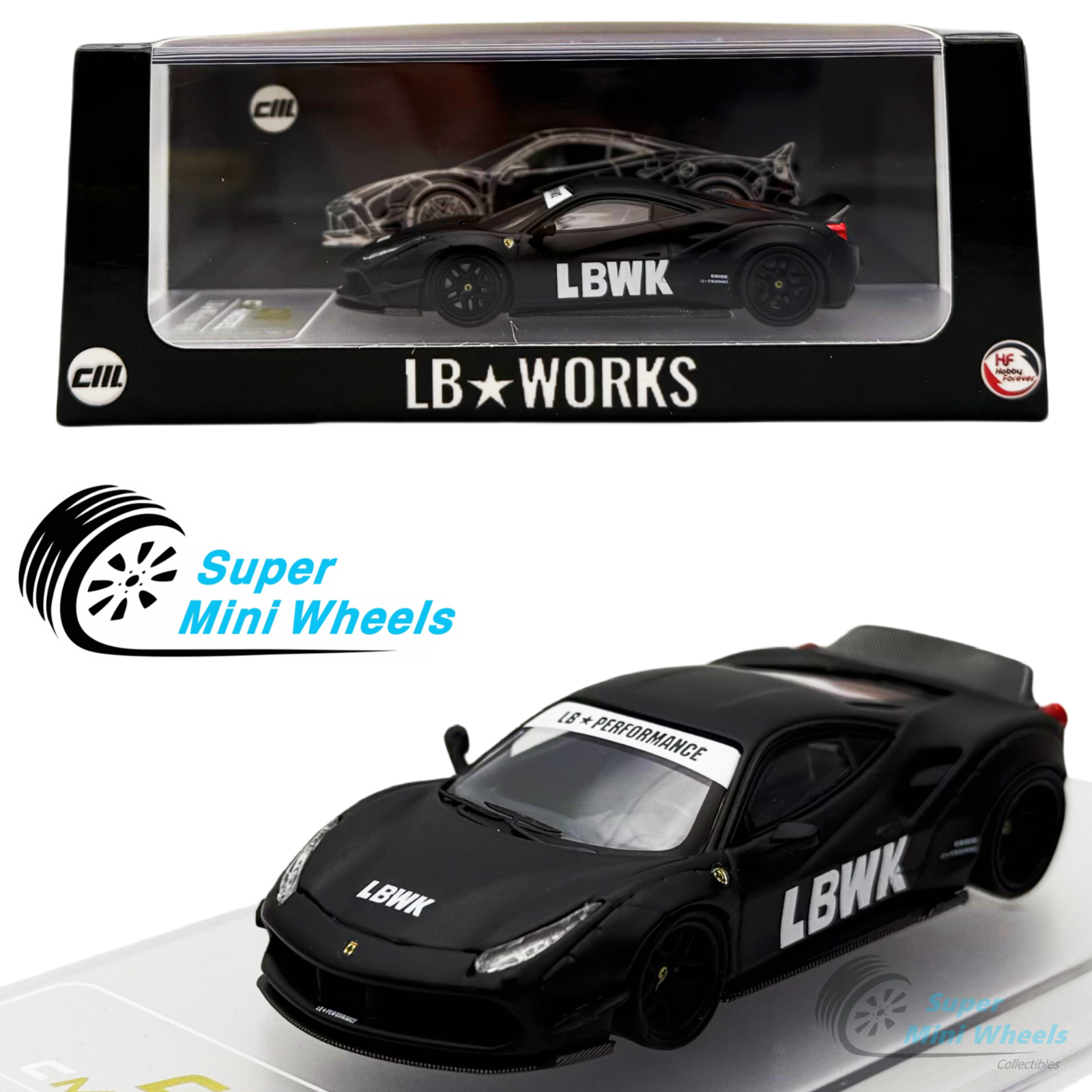 CM-Model 1:64 LB-Works 488 LBWK – Matte Black - Limited Edition – Super ...
