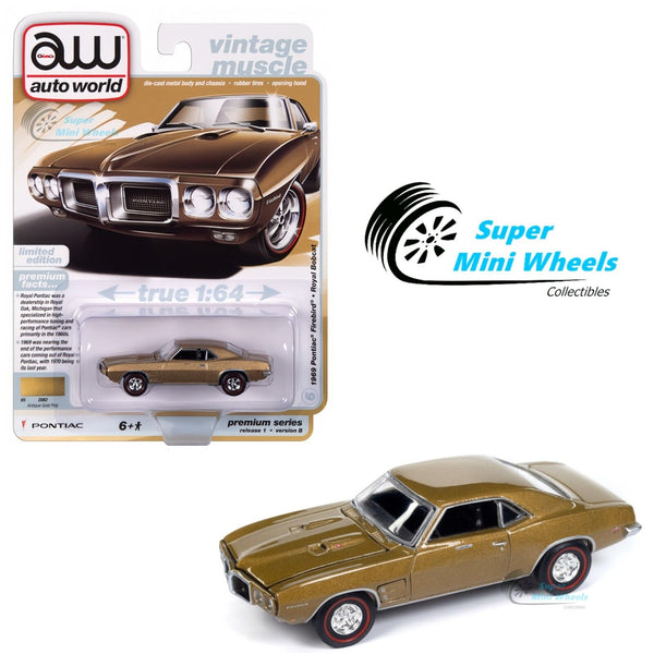 Auto World 1:64 1969 Pontiac Firebird (Antique Gold)