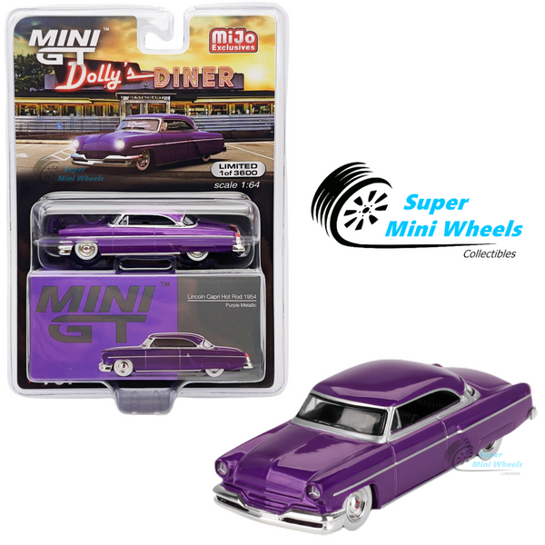 Mini GT 1:64 Lincoln Capri Hot Rod 1954 Purple Metallic #757