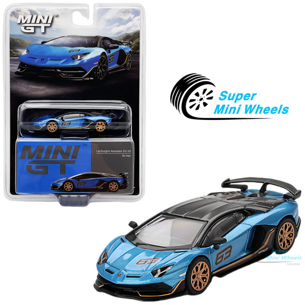 Mini GT 1:64 Lamborghini Aventador SVJ 63 Blu Aegir #784