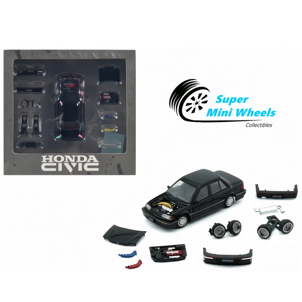 BM Creations 1:64 1991 Honda Civic EF2 (RHD) Black w/Accessory