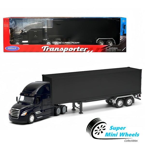 Welly 1:32 Freightliner Cascadia Container Black w/ Container – Transporter