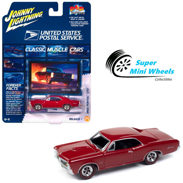 Johnny Lightning 1:64 USPS 1966 Pontiac GTO – Montero Red