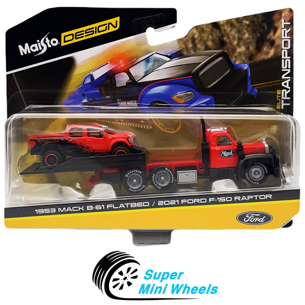 Maisto 1:64 1953 Mack B-61 Flatbed / 2021 Ford F-150 Raptor