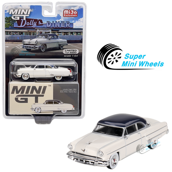 Mini GT 1:64 Lincoln Capri 1954 Arctic White / Atlantic Blue