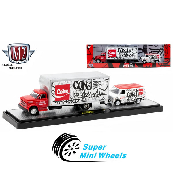 M2 Machines 1:64 Coca Cola 1970 Chevrolet C60 Truck & 1971 Chevrolet Van G10