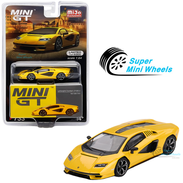 Mini GT 1:64 Lamborghini Countach LPI 800-4 New Giallo Orion #733