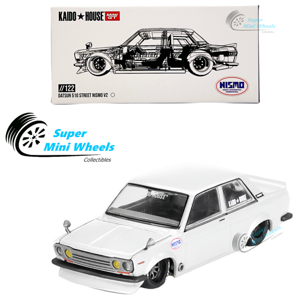 Mini GT x Kaido House 1:64 Datsun 510 Street Nismo V2 White - KHMG122