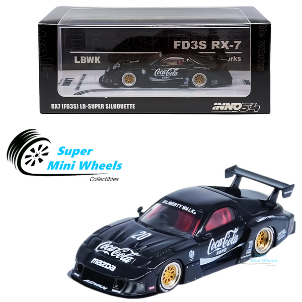 INNO64 1:64 LBWK MAZDA RX7 (FD3S) LB-SUPER SILHOUETTE Black (Coca Cola)