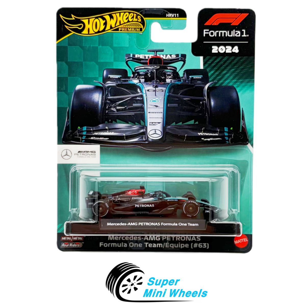 Spark Model Mercedes-AMG PETRONAS F1 W15 E Performance Singapore GP 2024 George Russel and Lewis