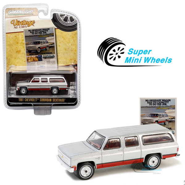 Greenlight 1:64 Vintage Ad Cars - 1981 Chevrolet Suburban Silver