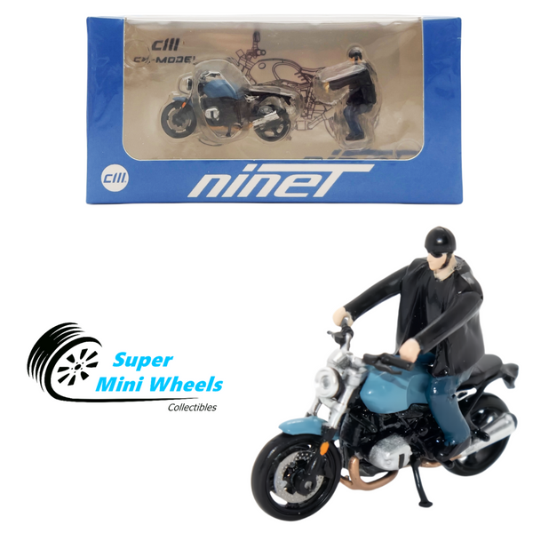 CM-Model 1:64 BMW R NineT Blue Motorcycle