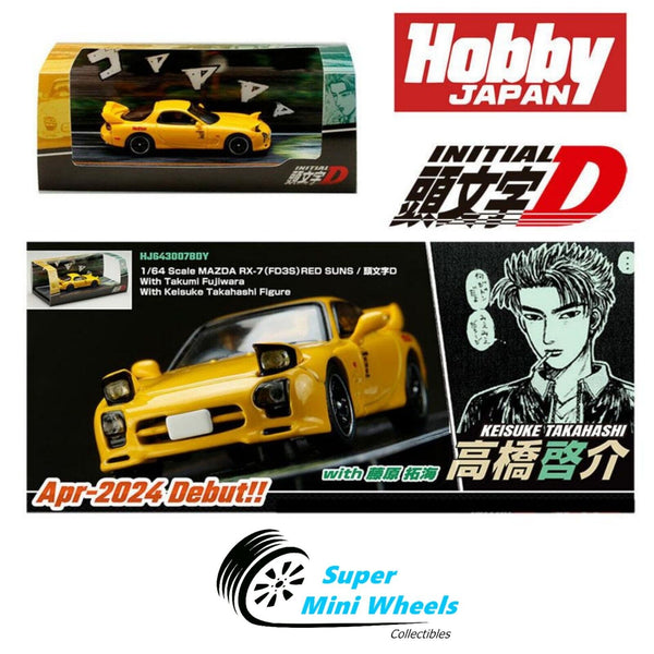 Hobby Japan 1:64 INITIAL D Mazda RX-7 (FD3S) Keisuke Takahashi Figure Inside Car