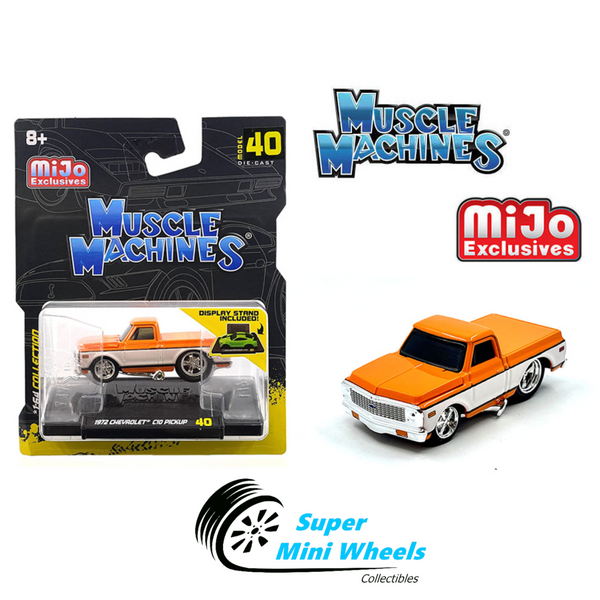 Muscle Machines 1:64  1972 Chevrolet C-10 Pick Up Orange - Mijo Exclusive