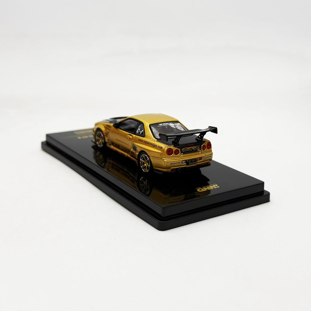 Top Secret Rims INNO64 1:64 Nissan GT-R R34 GOLD