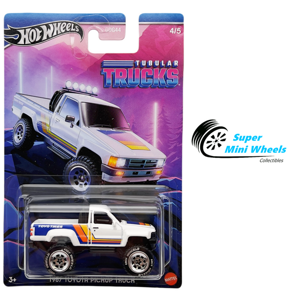 Hot Wheels Tubular Trucks 1987 Toyota Pickup Truck White