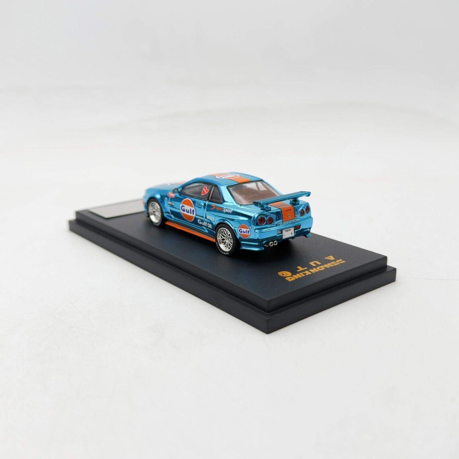 Demonking Auto 1:64 Nissan GTR R34 Chrome Gulf - Diecast Model