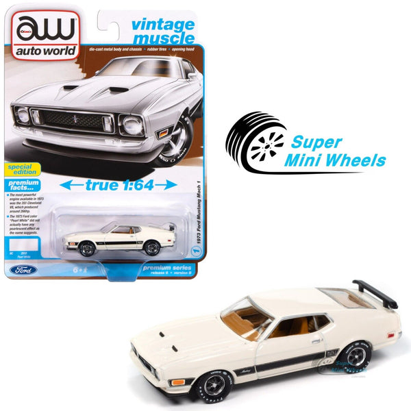 Auto World 1:64 1973 Ford Mustang Mach 1 - White