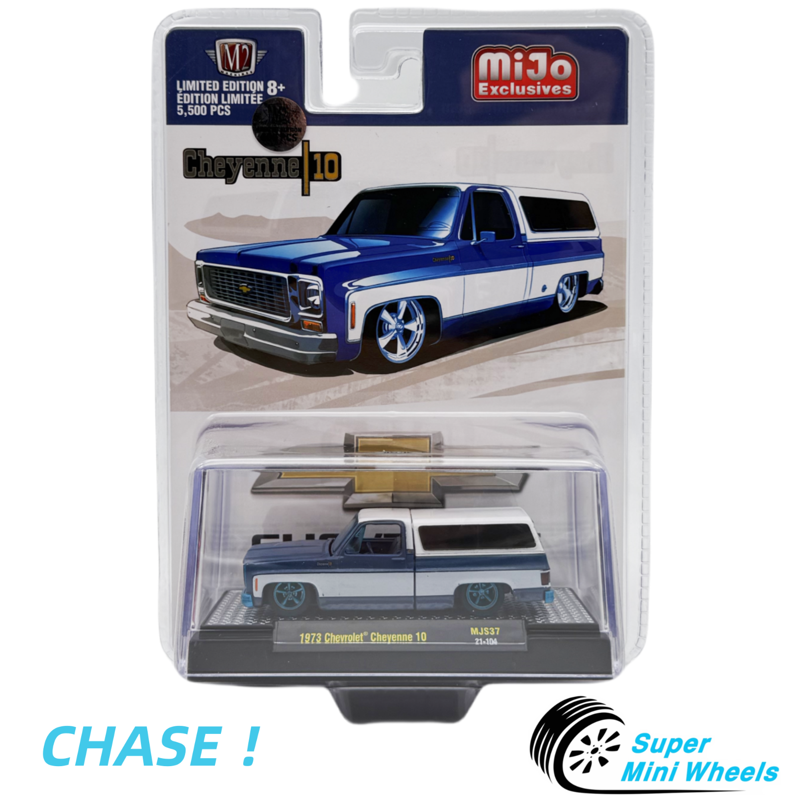Modellino M2 Machines 1:64 Chase 1973 Chevy K5 Blazer 4x4, Hobby Exclusive, Blu, Limited