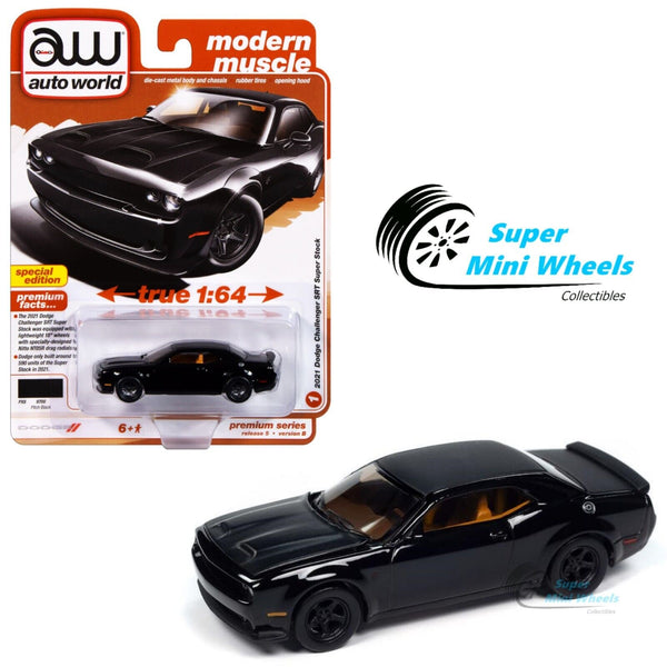 Auto World 1:64 2021 Dodge Challenger SRT Super Stock – Pitch Black