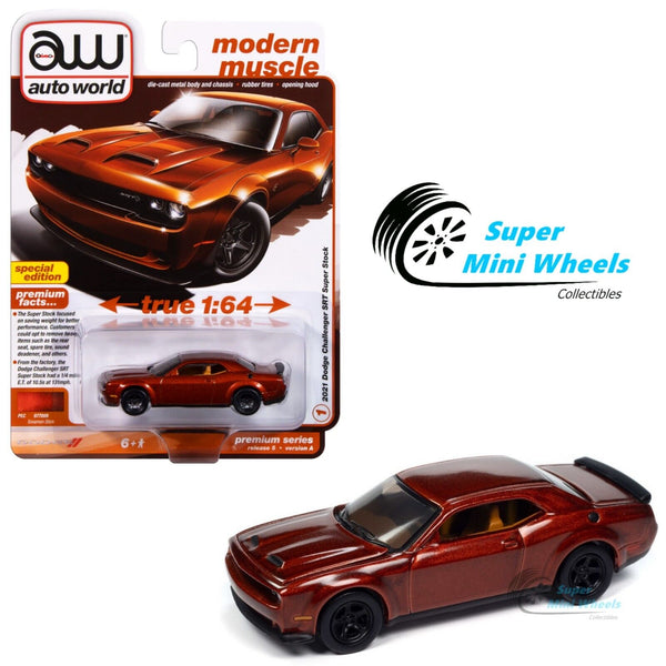 Auto World 1:64 2021 Dodge Challenger SRT Super Stock – Sinamon Stick Metallic