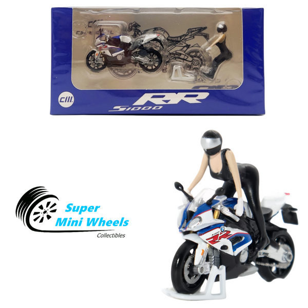 CM-Model 1:64 S1000 RR White Motorcycle