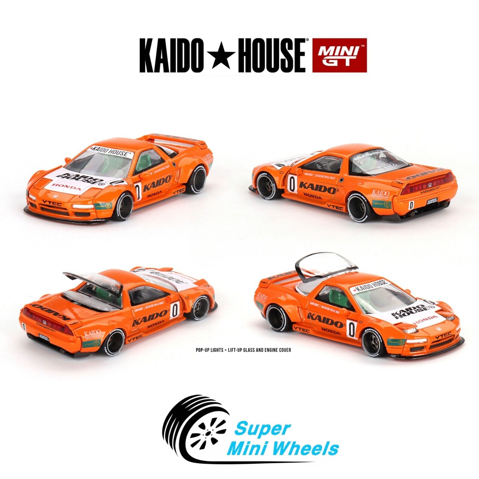 Kaido Racer Rims Mini GT x Kaido House 1:64 Honda NSX Kaido Racing V1 Orange KHMG119 ...