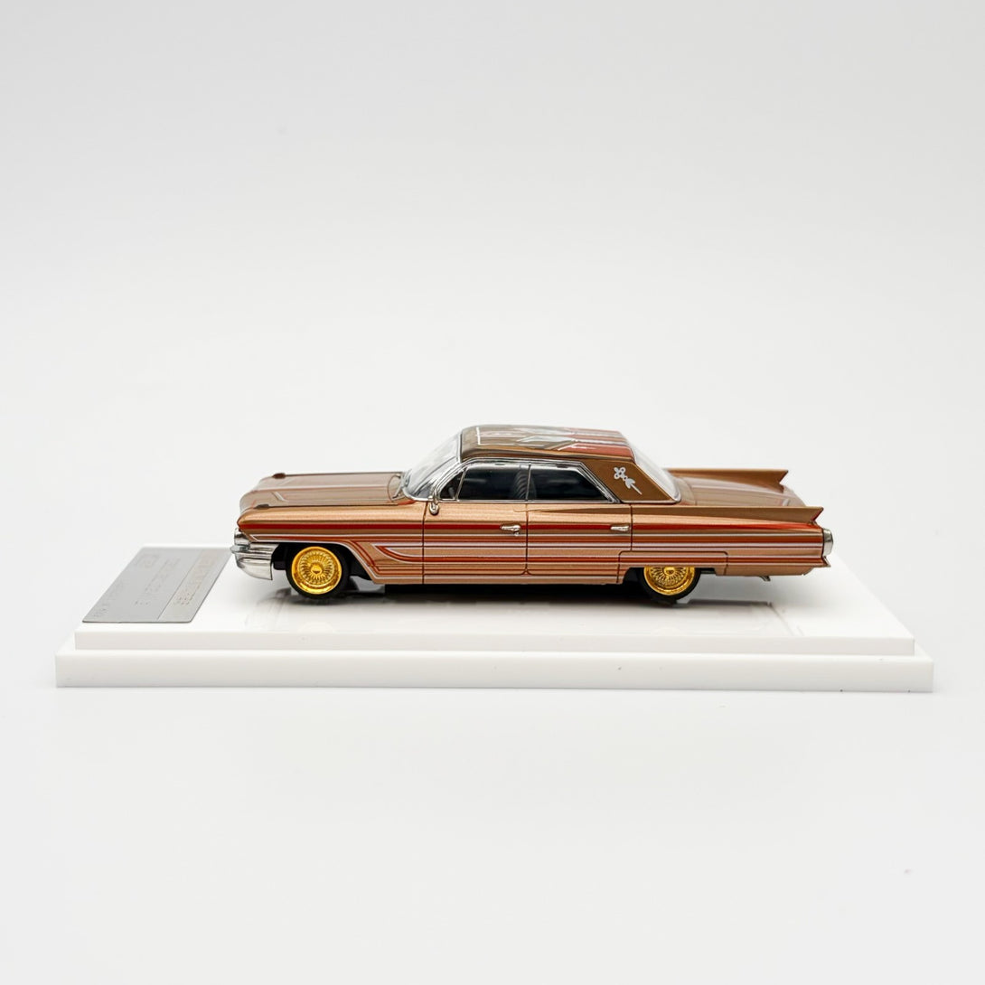 MK Miniatures 1:64 Lowriders Cadillac Deville - Brown Gold - HEC Exclu ...