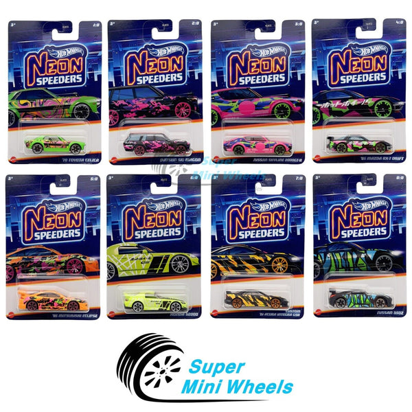 Hot Wheels 2024 Neon Speeders Series 2 Complete 8 Cars Set