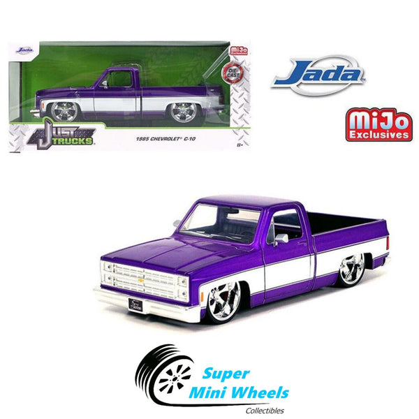 Jada 1:24 Just Trucks 1985 Chevrolet C10 Pickup with Cartelli Wheels – Purple