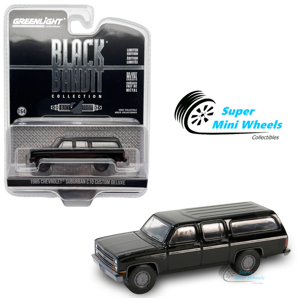 Greenlight 1:64 Black Bandit 1985 Chevrolet Suburban C10 Custom Deluxe