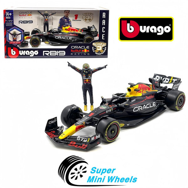 Bburago 1:24 Race F1 Oracle Red Bull RB19 2023 #1 Max Verstappen with Max Figure