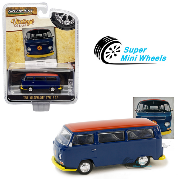 Greenlight 1:64 Vintage Ad Cars - 1968 Volkswagen Type 2 T2